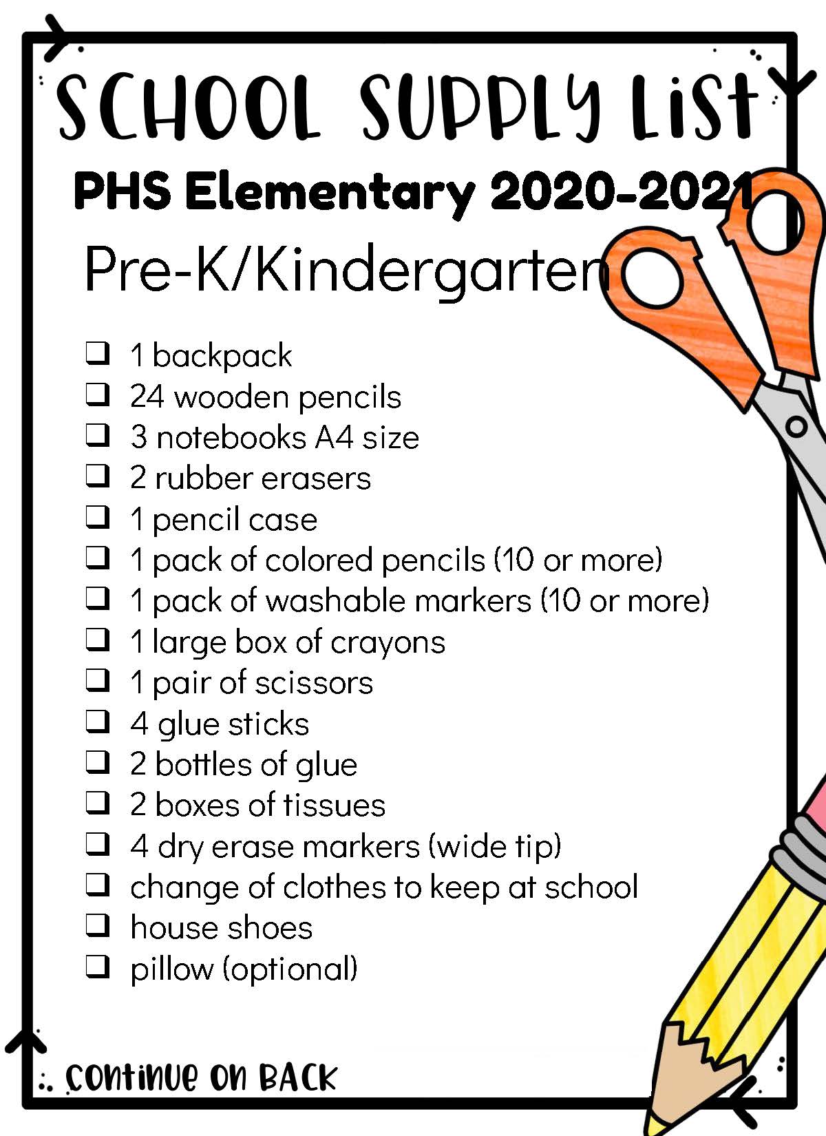 School Supply List 21 School Supply List 21