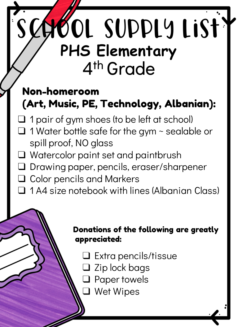 School Supply List 2024 2025